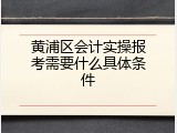 黄浦区会计实操报考需要什么具体条件