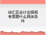 徐汇区会计实操报考需要什么具体条件