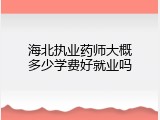 海北执业药师大概多少学费好就业吗