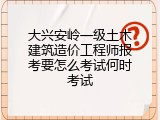 大兴安岭一级土木建筑造价工程师报考要怎么考试何时考试
