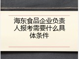 海东食品企业负责人报考需要什么具体条件