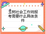 玉树社会工作师报考需要什么具体条件