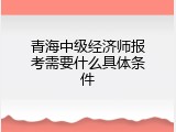 青海中级经济师报考需要什么具体条件