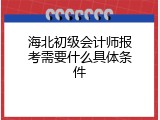 海北初级会计师报考需要什么具体条件