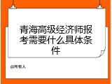 青海高级经济师报考需要什么具体条件