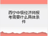 西宁中级经济师报考需要什么具体条件