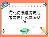 海北初级经济师报考需要什么具体条件