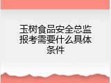 玉树食品安全总监报考需要什么具体条件