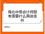 海北中级会计师报考需要什么具体条件