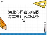 海北心理咨询师报考需要什么具体条件