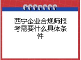 西宁企业合规师报考需要什么具体条件