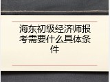 海东初级经济师报考需要什么具体条件