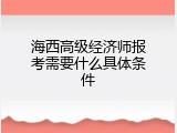 海西高级经济师报考需要什么具体条件