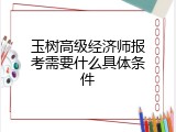 玉树高级经济师报考需要什么具体条件