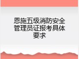 恩施五级消防安全管理员证报考具体要求