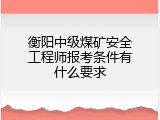 衡阳中级煤矿安全工程师报考条件有什么要求