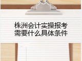 株洲会计实操报考需要什么具体条件