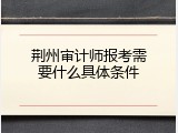 荆州审计师报考需要什么具体条件