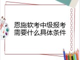 恩施软考中级报考需要什么具体条件