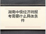 湖南中级经济师报考需要什么具体条件