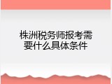 株洲税务师报考需要什么具体条件