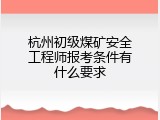 杭州初级煤矿安全工程师报考条件有什么要求