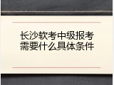 长沙软考中级报考需要什么具体条件