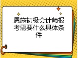 恩施初级会计师报考需要什么具体条件