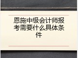 恩施中级会计师报考需要什么具体条件