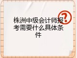 株洲中级会计师报考需要什么具体条件