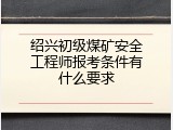 绍兴初级煤矿安全工程师报考条件有什么要求
