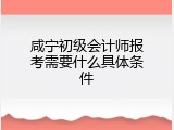 咸宁初级会计师报考需要什么具体条件