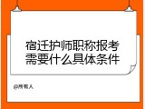 宿迁护师职称报考需要什么具体条件