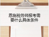 恩施税务师报考需要什么具体条件
