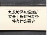 九龙坡区初级煤矿安全工程师报考条件有什么要求