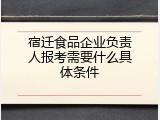 宿迁食品企业负责人报考需要什么具体条件