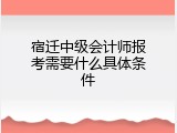宿迁中级会计师报考需要什么具体条件