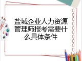 盐城企业人力资源管理师报考需要什么具体条件