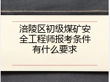 涪陵区初级煤矿安全工程师报考条件有什么要求