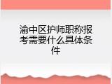渝中区护师职称报考需要什么具体条件