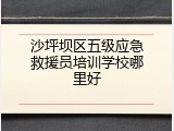 沙坪坝区五级应急救援员培训学校哪里好