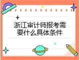 浙江审计师报考需要什么具体条件