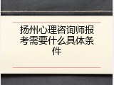 扬州心理咨询师报考需要什么具体条件