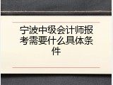 宁波中级会计师报考需要什么具体条件