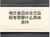 宿迁食品安全总监报考需要什么具体条件