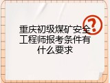 重庆初级煤矿安全工程师报考条件有什么要求