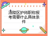 涪陵区护师职称报考需要什么具体条件