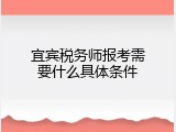 宜宾税务师报考需要什么具体条件