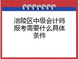 涪陵区中级会计师报考需要什么具体条件