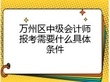 万州区中级会计师报考需要什么具体条件